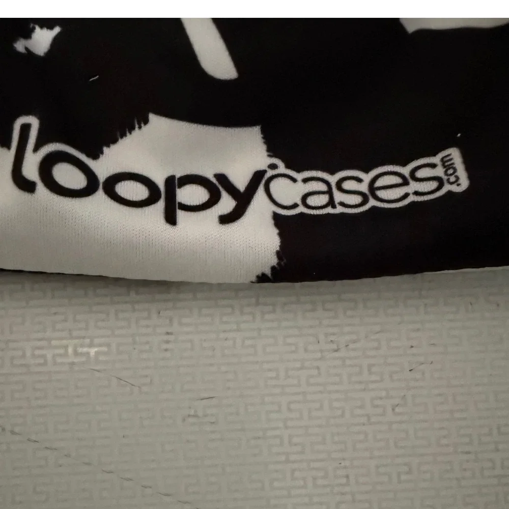 Loopy Cases iPhone 13 Pro Max‎ Cover Black White Cow Print Phone Grip Protective